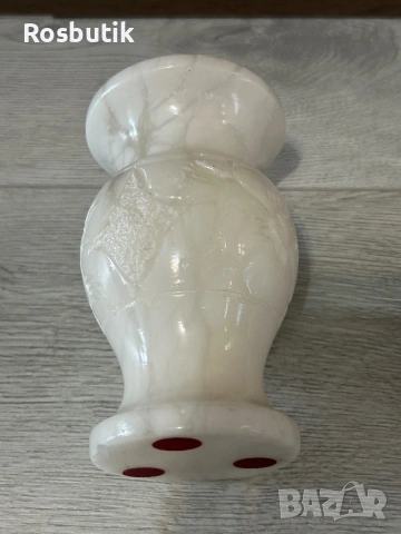 Старинна френска ваза от алабастър , снимка 2 - Вази - 53399630