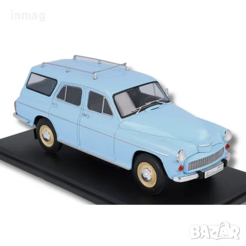 Метална кола Warszawa 223 Kombi SW / Варшава, 1965, Hachette, мащаб 1:24, светлосин цвят, VQR044, снимка 4 - Колекции - 47761170