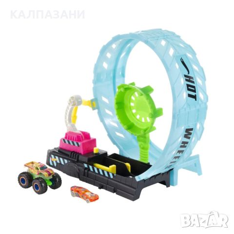 HOT WHEELS™ HBN02 Monster Truck Писта "Епичен лупинг" с 1 камионче и 1 количка, снимка 1 - Коли, камиони, мотори, писти - 46168937