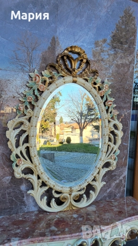 Италианска барокова конзола с огледало 016, снимка 5 - Огледала - 52854094