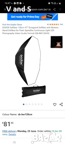 GODOX Софтбокс 120 см 47" осмоъгълен софтбокс със стойка Bowens Софтбокс за светкавица Speedlite неп