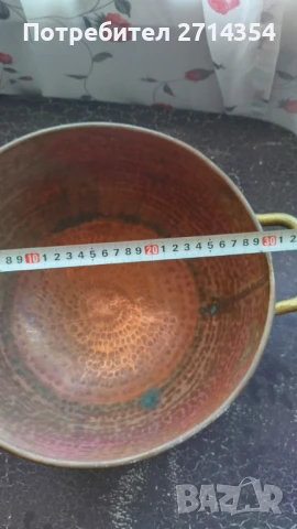 Голяма стара медна купа, снимка 2 - Антикварни и старинни предмети - 51082587