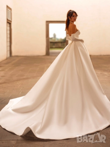 Dominiss Vivienne булчинска булченска рокля XS 34 с воал и ръкавици, снимка 2 - Сватбени рокли - 52584278