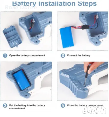Акумулаторна водна пушка с оптика за деца и възрастни СТРЕЛБА  10 МЕТРА , снимка 5 - Други игри - 46844578