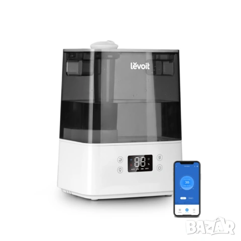 Ултразвуков смарт овлажнител за въздух Levoit Classic 300S, сив 6L WiFi тих ароматерапия НОВ