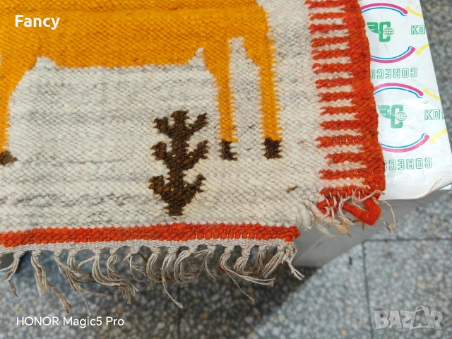 Ръчно тъкан килим 42/42 см, снимка 4 - Други - 53477135