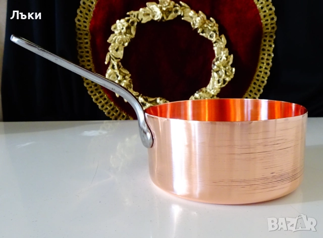 Медна тенджера 750 мл.,чиста червена мед. , снимка 4 - Антикварни и старинни предмети - 52566600