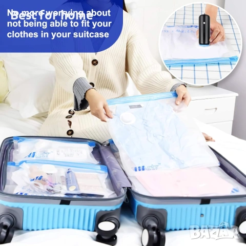 Вакумна помпа за запечатване за дома, пътуване, съхранение на храна, дрехи, снимка 6 - Други - 53232596