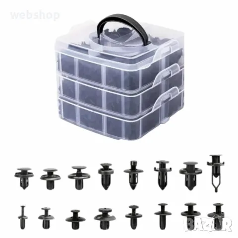 Комплект от 620 части, скоби, щипки и пластмасови щифтове за фиксиране на кола, снимка 14 - Аксесоари и консумативи - 49720328