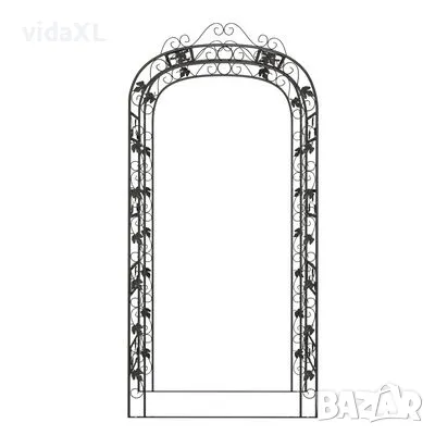 vidaXL Градинска арка, черна, 116x45x240 см, стомана（SKU:319350）, снимка 6 - Градински мебели, декорация  - 48823997