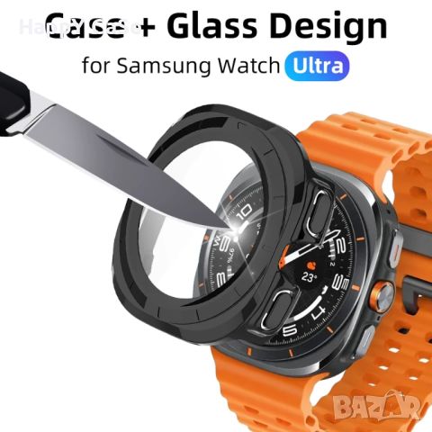 Samsung Galaxy Watch 7 40 44mm. / FE 40mm. / Ultra 47mm. / Твърд удароустойчив кейс с протектор, снимка 1 - Смарт гривни - 46790503