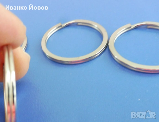 Халки за ключове, ключодържатели, декупаж, неръждаеми, стоманени, Ø30 мм, плоски, снимка 6 - Други стоки за дома - 53241258