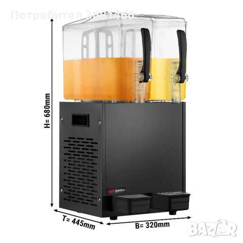 диспенсър за охлаждане на напитки 2 x 10л.