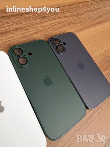 Матов Стъклен Кейс за Apple iPhone 17 - Различни цветове, снимка 3 - Калъфи, кейсове - 52446209