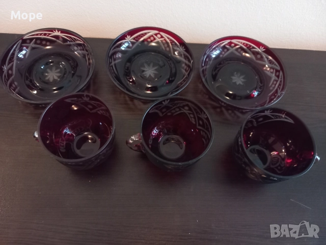 Кристални чаши червен кристал , снимка 9 - Чаши - 51552533