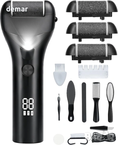 Електрическа пила за премахване на твърда кожа и мазоли за крака, 3 ролки