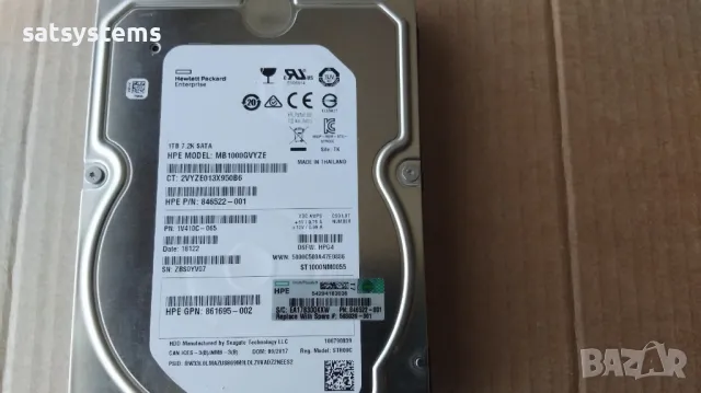 Хард диск Hewlett Packard Enterprise HPE MB1000GVYZE 1TB SATA 6.0Gb/s, снимка 2 - Твърди дискове - 32031441