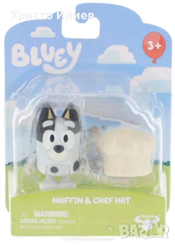 Bluey Блуи комплект фигурка с аксесоари Мъфин с шапка готвач Muffin, снимка 3 - Фигурки - 54278603