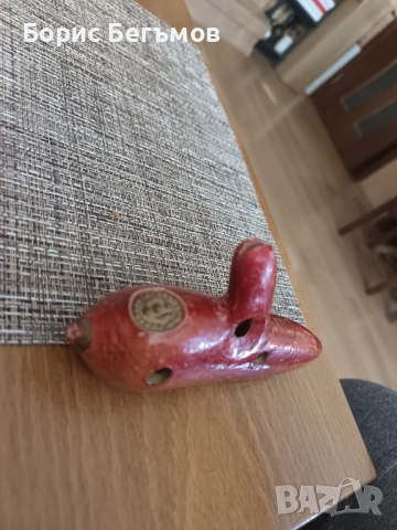 Старинна керамична окарина стар духов инструмент, снимка 3 - Антикварни и старинни предмети - 53863594