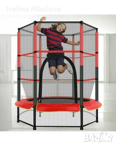 Мини батут с мрежа за безопасност – Компактен и забавен избор за деца, снимка 9 - Градински мебели, декорация  - 53647087