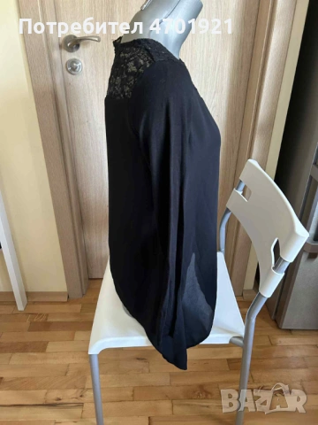 Черна дамска блуза Francomina, снимка 6 - Блузи с дълъг ръкав и пуловери - 53215741