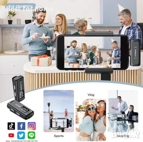 Безжичен микрофон Lavalier за телефони с USB Type C портове, 40 часа живот на батерията с предавател, снимка 7 - Друга електроника - 54131646