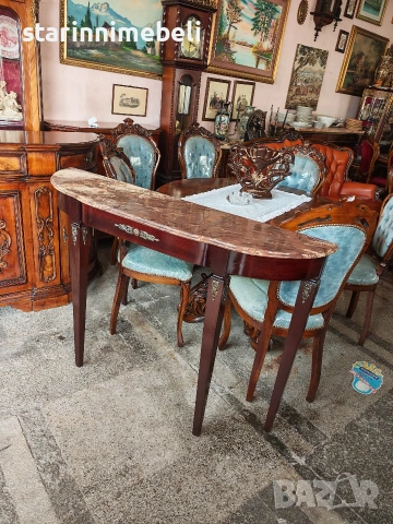 Елегантна класическа конзола с мрамор, снимка 8 - Маси - 53690703