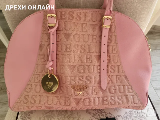 Розова чанта Guess Lux, снимка 5 - Чанти - 48987000