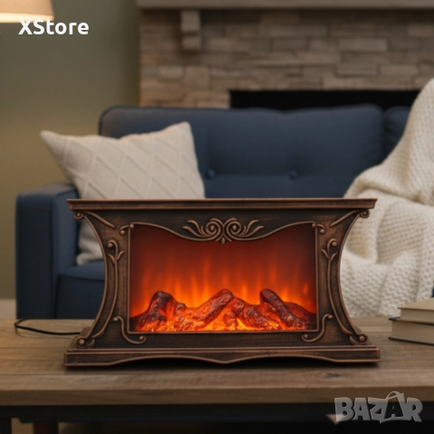 Декоративна LED камина с реалистичен ефект на пламък и жарава, снимка 3 - Лед осветление - 51924297