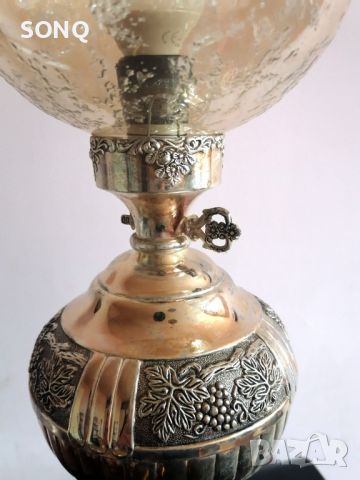 Страхотна Посребрена Стара Нощна Лампа, снимка 3 - Антикварни и старинни предмети - 45764451