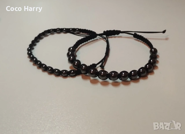 Гривни с Хематит,ръчно изработени, снимка 5 - Гривни - 53011411