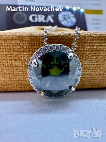 Сребърно колие с мойсанит (Диамант) 5 карата, снимка 12 - Колиета, медальони, синджири - 53861673