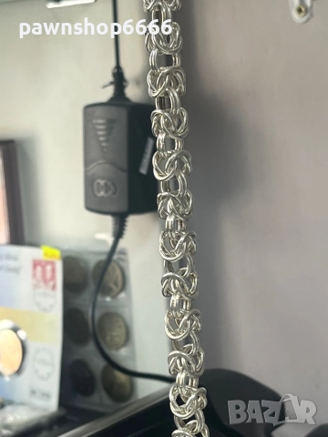 Сребърна гривна кралска плетка 925, снимка 4 - Гривни - 51674859