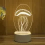 Холограмна 3D LED нощна лампа, 4W, 220V - различни модели, снимка 15