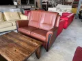 Двуместен кожен диван , снимка 1
