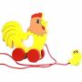 Играчка Кокошка с пиле, За дърпане,  Дървено, 12х12 см