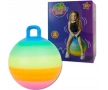 Надуваема топка с дръжка за деца, голяма, 45 см, цвят Дъга, снимка 1