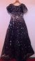 Черна рокля със сребристи камъни, снимка 1