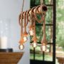 Бамбукова електрическа висяща лампа, креативна декорация. Дизайн, който вдъхновява - с включени 6 кр, снимка 1