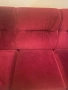 Холна гарнитура от велур. Червена, запазена, без забележки. , снимка 3