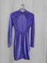2XS /XS Лилава и черна рокля с дълъг ръкав и гол гръб, снимка 2