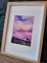 Вечерно небе, пастелна картина, оригинал, снимка 2