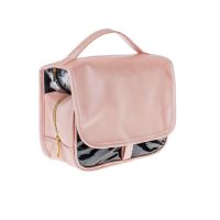 Козметична чанта, розова, много прегради, 24x10x19см, снимка 2 - Комплекти и лотове - 45223031
