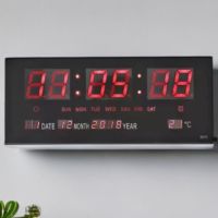 Цифров стенен LED часовник с показване на календар и температура, снимка 3 - Дамски - 45861084