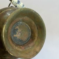 Винтидж съд с керамична дръжка ( метал месинг бронз мед), снимка 5 - Антикварни и старинни предмети - 45285185