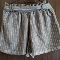 Bershka къси памучни панталонки с висока талия и коланче, снимка 3 - Къси панталони и бермуди - 45490374
