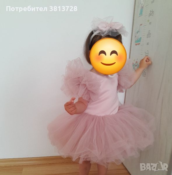 Бутикова мини рокля за поводи 80/86, снимка 1