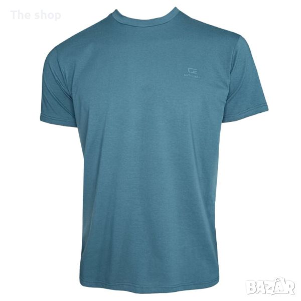 Памучна тениска в синьо-зелен цвят (003), снимка 1