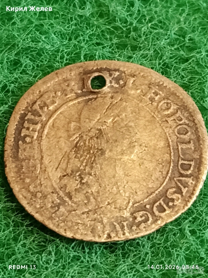 Сребърна монета 6 кройцера 1673г. Леополд първи Унгария за КОЛЕКЦИЯ 53016, снимка 1