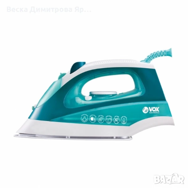 Парна ютия VOX DBL-5010, 2200W, Керамична плоча, Йонизация, кабел 1.8м, снимка 1